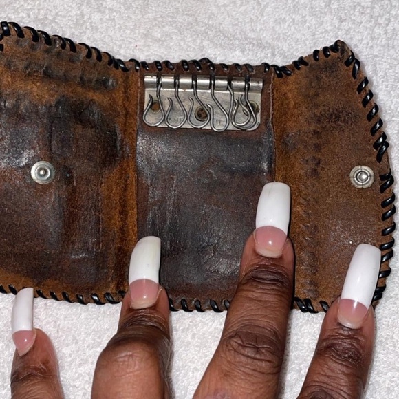 Brown Leather Men's key cles - Picture 3 of 4